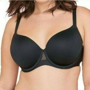 Lane Bryant Cacique Womens Bra French Full Coverage Cooling Size 48D Black